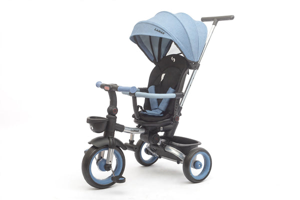 prezzo Passeggino Triciclo per Bambini 1-3 Anni Trico Luxury Gold 7 Modalità di Guida Blu