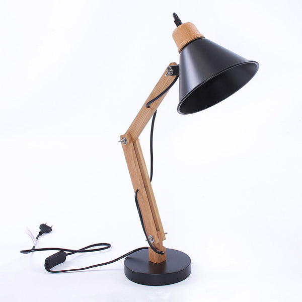 prezzo Lampada da Scrivania 16x30xH55 cm in Metallo Nero e Legno