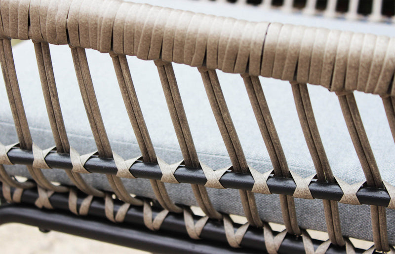 Set Salotto da Giardino Divano 2 Poltrone e Tavolino con Cuscini in Acciaio Grigio