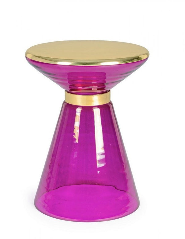 sconto Meriel Couchtisch mit Glas Flieder D36 in Glas