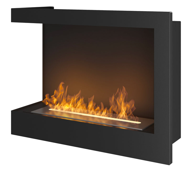 Camino a Bioetanolo da Incasso 60x45 cm  Corner 600 Left Nero