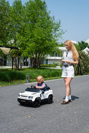 Macchina Elettrica per Bambini Licenza Land Rover Defender Small 12V con Telecomando Bianco