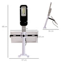 Faretto Solare a LED da Giardino 68x37x16 cm in Alluminio Argento Nero e Bianco