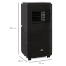 Condizionatore Portatile 950W 33x28x70,4 cm con 5 Modalità e 3 Velocità Nero
