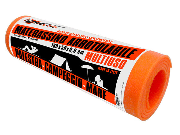 acquista Tappeto per Yoga Fitness Mare Arrotolabile 180x50 cm Spessore 6 mm Arancione