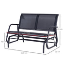 Panchina Dondolo da Giardino 2 Posti in Metallo Grigio 123x70x87 cm 
