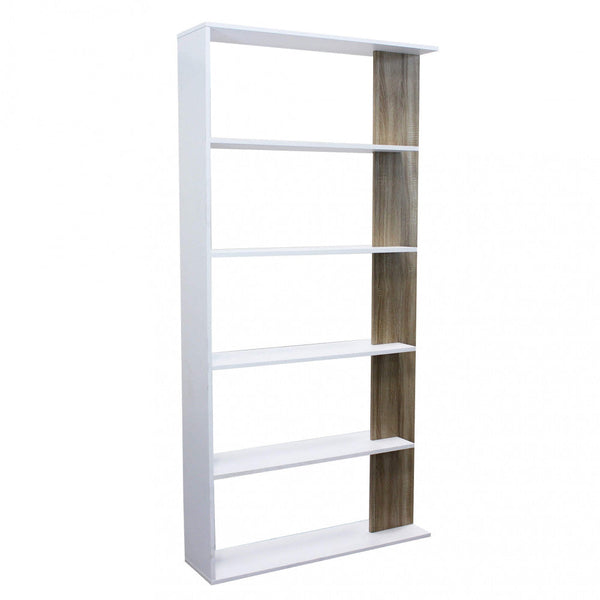 Alisha Bücherregal 90x23,5x180 h cm aus weißer Bilaminat-Spanplatte prezzo