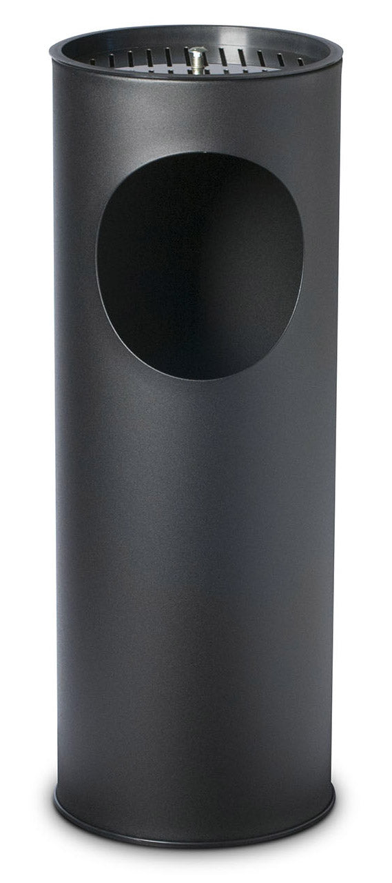 Pattumiera Gettacarte Ø24,3xh66,5 cm con Posacenere In Acciaio Verniciato Nero sconto