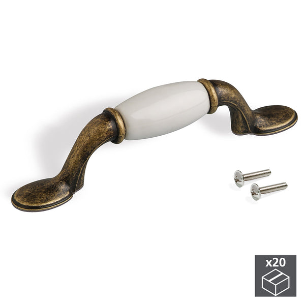 Emuca Möbelgriffe Interaxis 76 mm Zamak und Bronze Keramik 20 Stück sconto