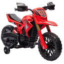 Moto Elettrica per Bambini 3-8 Anni con 12V Doppi Motori Rotelle e Clacson 3 km/h Capacità 30kg Rosso      