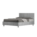 Letto Matrimoniale Francese Testata Dritta Demas Grigio Varie Misure