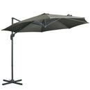 Ombrellone da Giardino Decentrato Ø294x248 cm in Alluminio Acciaio e Poliestere Grigio