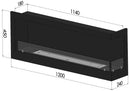 Camino a Bioetanolo da Incasso 120x45 cm  Corner 1200 Right Nero