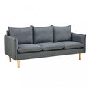 Divano 3 Posti Florin 188x84x51 h cm in Tessuto Grigio scuro