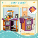 Cucina Giocattolo per Bambini 52x29x61 cm con Accessori Viola e Arancione