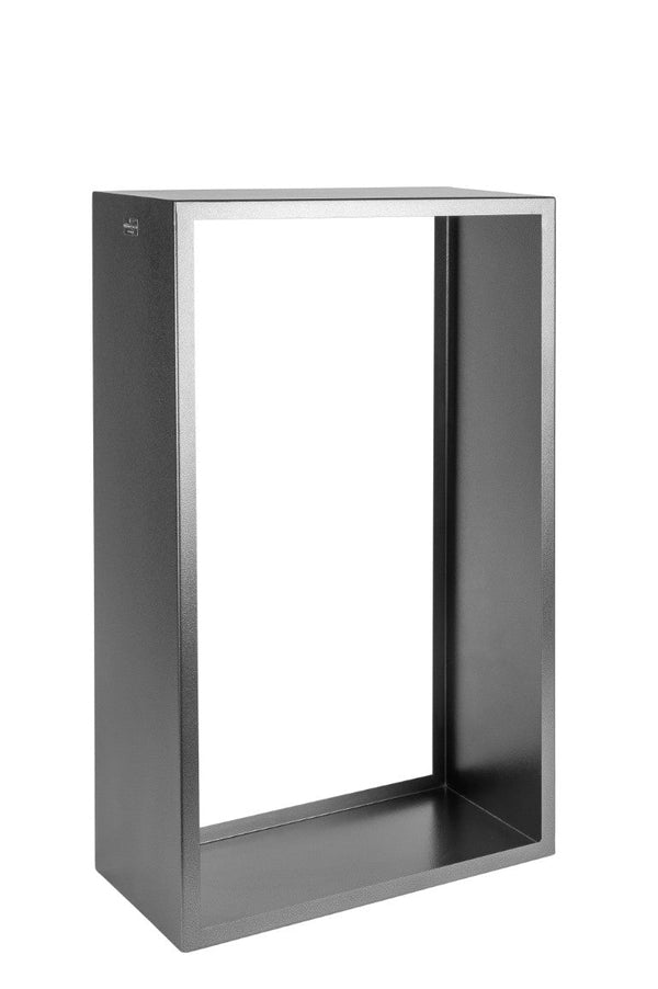 Portalegna per Camino 72x35x120cm in Ferro Verniciato Grigio Martellato prezzo