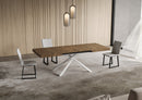 Tavolo Allungabile 130-234x90x74 cm Niket Noce Gambe Bianche