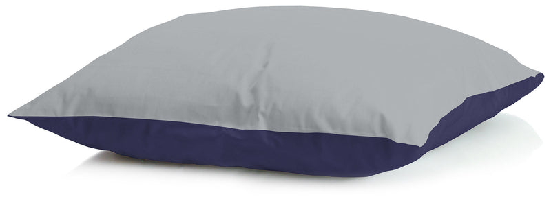 Guanciale in Piuma D'Oca con Federa Duoubleface Blu Scuro/Grigio Chiaro
