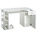 Scrivania da Ufficio Porta PC con Ripiano Tastiera Bianco 74x120x60 cm 