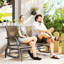 Panchina a Dondolo 2 Posti da Giardino 120x70x85 cm in Metallo e Tessuto a Rete Marrone Chiaro      