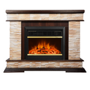 Camino Elettrico da Pavimento 88x118x30,5 cm Effetto Fiamma 1500W Stone & Mars Noce
