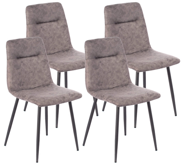 acquista Set mit 4 gepolsterten Stühlen 49 x 48,5 x 88 cm in Kunstleder in Vintage-Grau