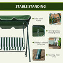 Dondolo 3 Posti da Giardino cm in Acciaio Becker Swing Bianco e Verde