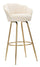 Barhocker Vienna Cream 55x53x110 cm Schwamm und Stoff und Metall in Creme und Gold