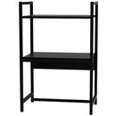 Scaffale da Scrivania Multiuso 3 Ripiani 53x35x80 cm per Stampante Ufficio in MDF Nero