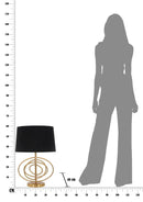 Lampada da Tavolo Glam Fluy Ø40x60,5 cm in Ferro Plastica e Poliestere Nero e Oro