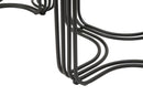 Tavolinetti Dublino Coppia Ø50,5x61,5 - 40,5x57 cm in Ferro e Vetro Nero