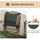 Set 2 Sedie per Esterni 54x59x78 cm Seduta in Tessuto Oxford e Acciaio  Grigio  