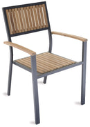 Sedia da Giardino con Braccioli in Alluminio e Doghe Vorghini Ibiza Nera