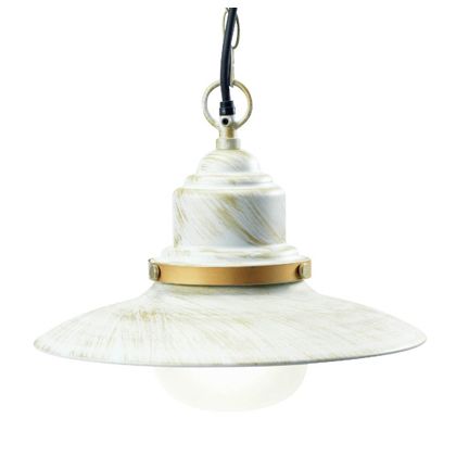 Lampada Sospesa Colore Bianco e Oro per Esterno Linea Fisher Sovil