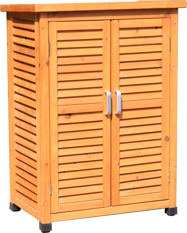 sconto Gartengeräteschrank 1 Regal 2 Türen 69 x 43 x 96 cm in Taini-Holz