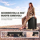 Valigia Rigida Media 68 L 66x43x27 cm Espandibile con 4 Ruote Girevoli e Angoli Protettivi in ABS Nero      