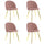 Set mit 4 Stühlen 50 x 45 x 80 cm aus samtigem Stoff mit Füßen in Antik-Roségold