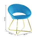 Poltrona Imbottita 66x65x68 cm in Tessuto Effetto Velluto Blu