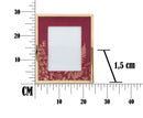 Cornice Glam 24x1,5x29 cm in Ferro MDF e Vetro Bordeaux e Oro