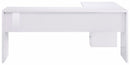 Scrivania Angolare 180/160x60x75cm cm New Selina Bianco Lucido e Ardesia