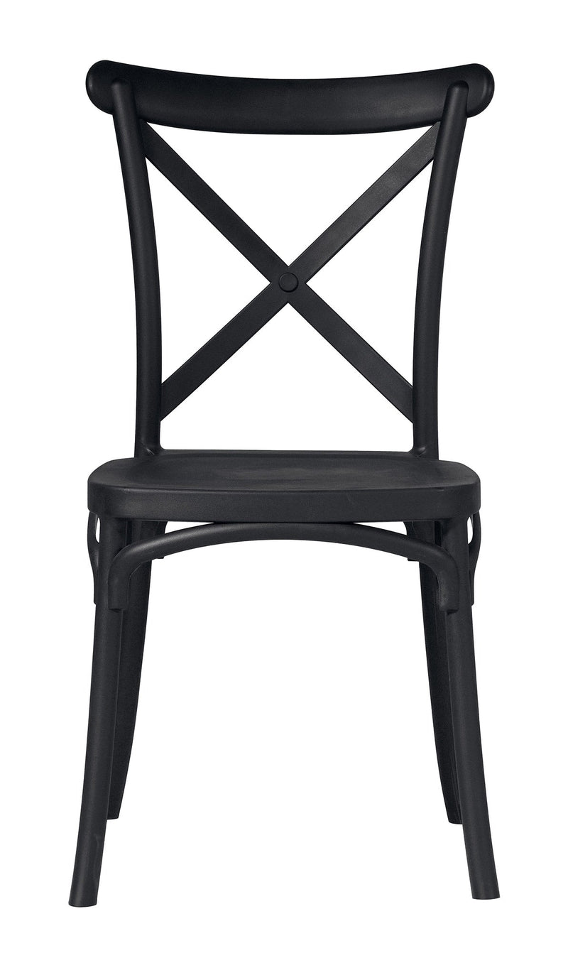 Sedia Impilabile da Giardino 47x55x90 cm in Polipropilene Antracite