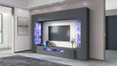 Parete Attrezzata Soggiorno 200x40x35 cm Egypt Grigio Antracite Opaco