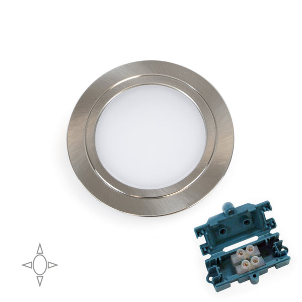 Emuca H66 Emuca LED-Strahler Mizar aus satiniertem Nickelstahl für den Einbau in Möbel sconto