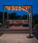 Stufa Elettrica ad infrarossi da Esterno 50x25x200 cm in Fibra di Carbonio con Luce Led Skyline Mocca Mousse