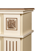 Camino Elettrico da Pavimento 92,9x120x28 cm Effetto Fiamma 1500W Miracle & Zakinthos Avorio