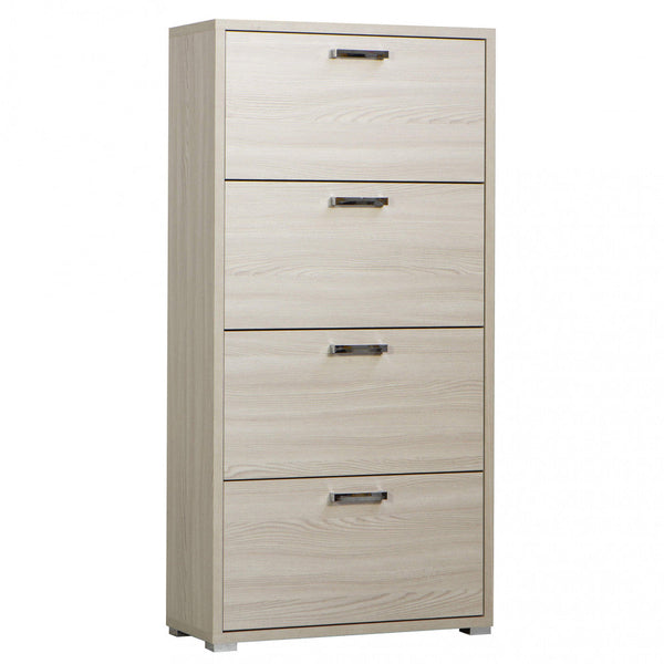 online Schuhschrank mit 4 Klapptüren 75,3 x 33 x 151,8 h cm aus zweischichtiger Spanplatte Ulme