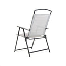 Sedia Pieghevole da Giardino  72x56x91,5 cm in Acciaio e Textline Capri Grigio Chiaro