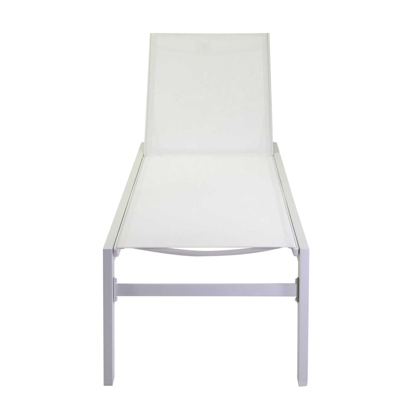 Lettino Prendisole da Giardino 203,5x70xh42,5 cm in Alluminio e Textilene Altamura Bianco