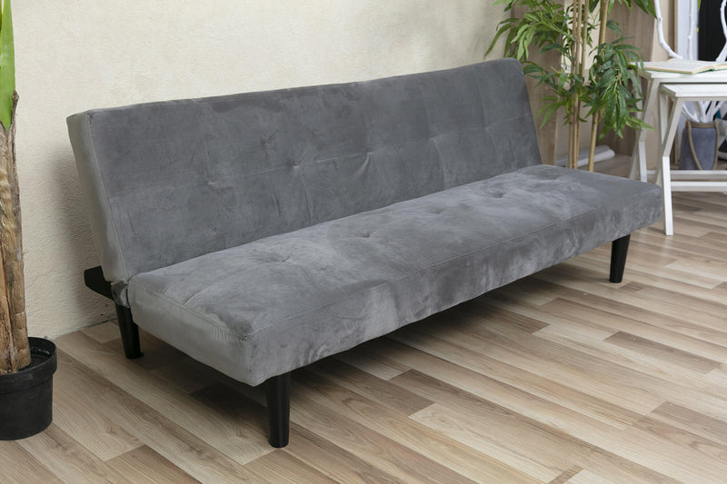 Divano Letto 2 Posti 166x77x65,5 cm in Velluto Soriani Tortora