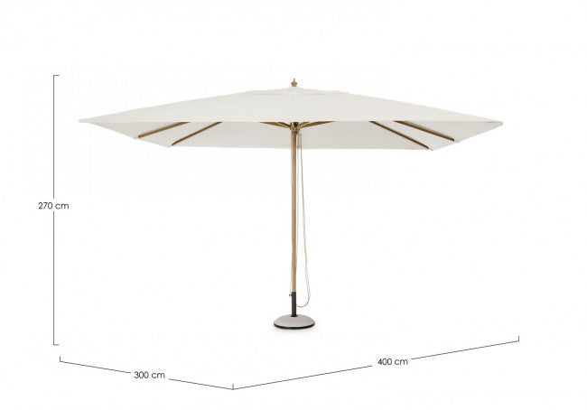 Ombrellone da Giardino 3x4 m Palo Ø48 mm Eclipse Naturale in Alluminio